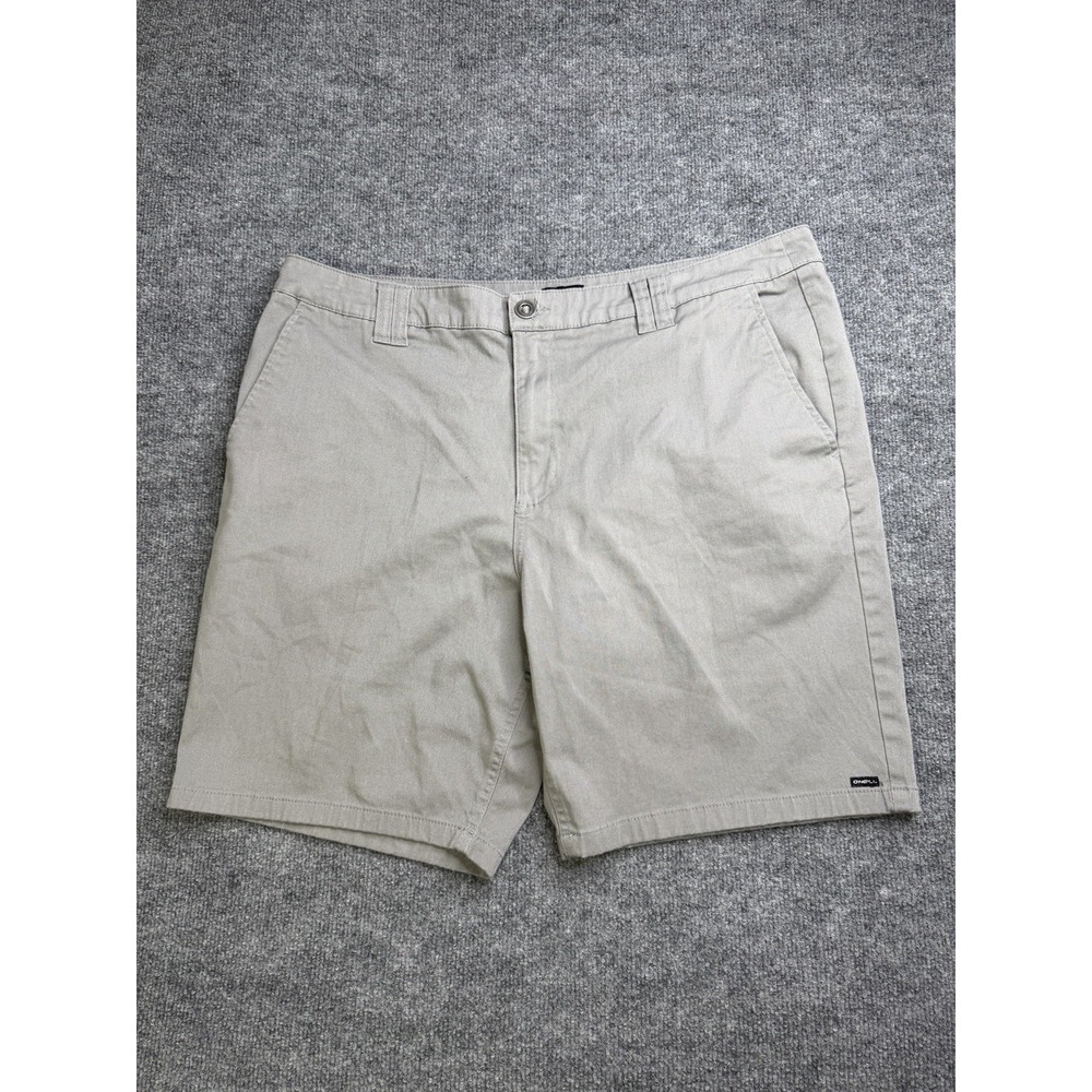 O'Neill Shorts Men's 38 Gray Chino Inseam 8" Zip Lightweight Standard Fit
